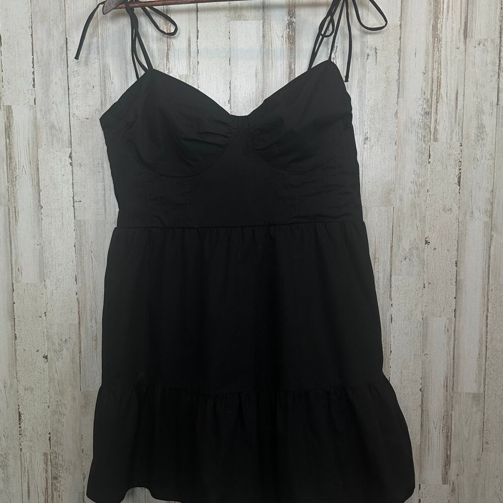 Divided 100 Cotton Sundress XL Black Sweetheart Neckline Babydoll Festival EUC